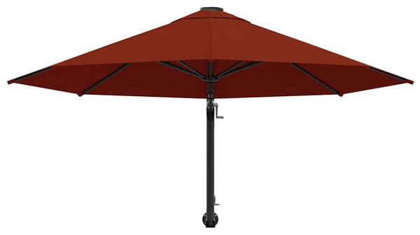 Zidni suncobran s metalnom šipkom 300 cm boja cigle - Smeđa / N/A