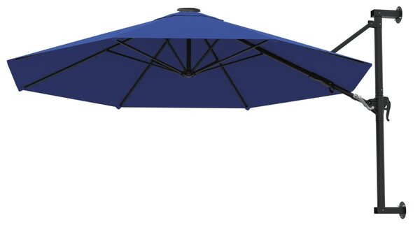Zidni suncobran s metalnom šipkom 300 cm plavi - Plava / N/A