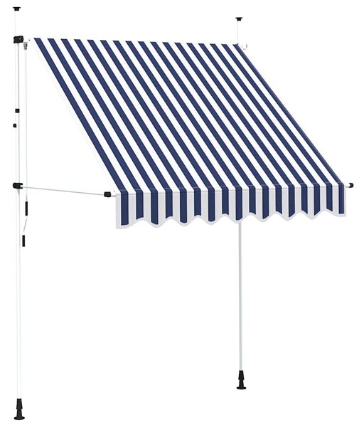 Tenda na ručno uvlačenje 200 cm plavo-bijela prugasta - Plava / N/A