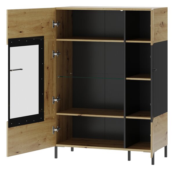 Zondo.hr Vitrina Lorren 15 (hrast artisan + crna mat). Akcija -20%. 1068166
