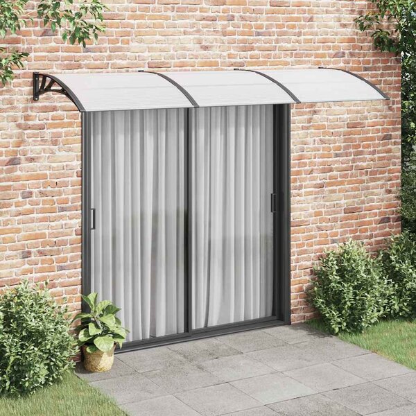 Nadstrešnica za vrata crna i prozirna 300 x 75 cm polikarbonat - Crna / 300 x 75 cm