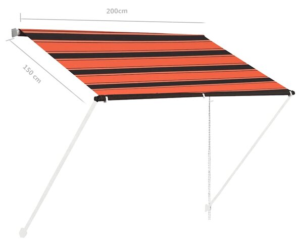 Tenda na uvlačenje 200 x 150 cm narančasto-smeđa - Šarena / 200 x 150 cm