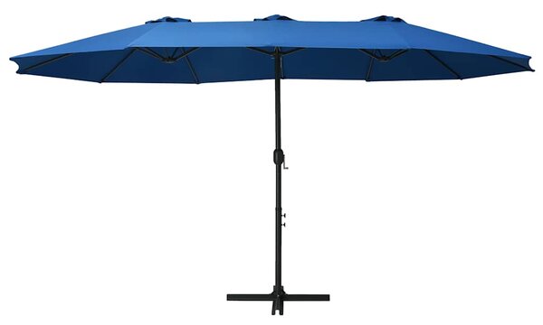 Vanjski suncobran s aluminijskim stupom 460 x 270 cm plavi - Plava / N/A