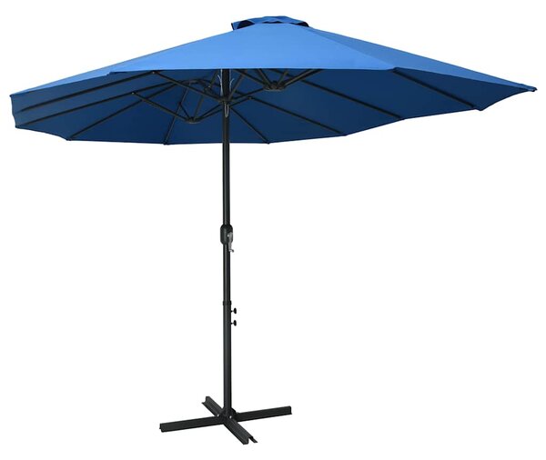 Vanjski suncobran s aluminijskim stupom 460 x 270 cm plavi - Plava / N/A