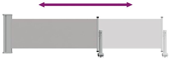 Uvlačiva bočna tenda za terasu 60 x 300 cm siva - Siva / 60 x 300 cm