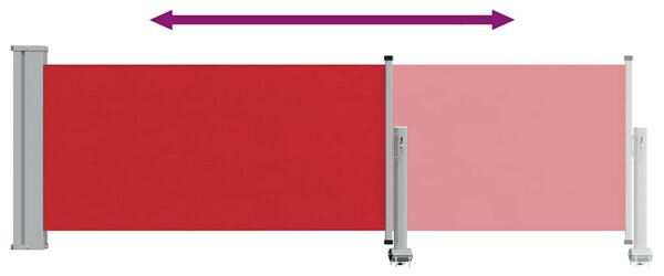 Uvlačiva bočna tenda za terasu 80 x 300 cm crvena - Crvena / 80 x 300 cm