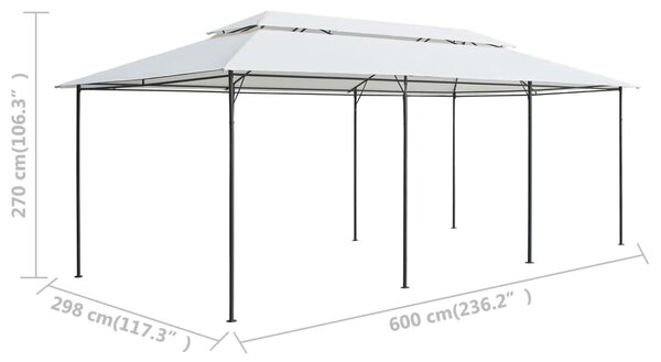Sjenica 600 x 298 x 270 cm bijela 180 g/m² - Bijela / N/A