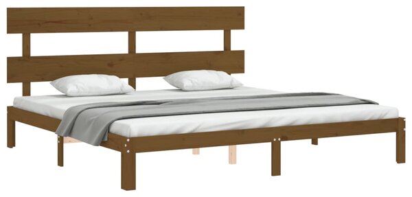 Okvir kreveta s uzglavljem boja meda 200x200cm od masivnog drva - Smeđa / 200 x 200 cm
