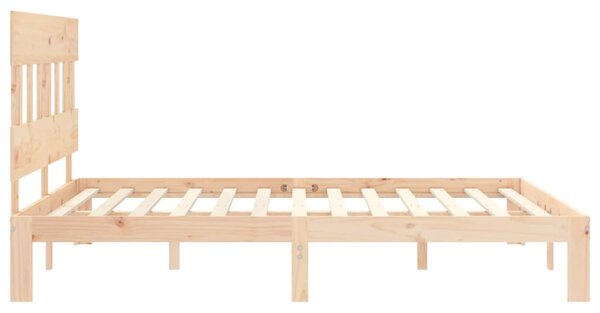 Okvir kreveta s uzglavljem veliki bračni od masivnog drva - Smeđa / 150 x 200 cm