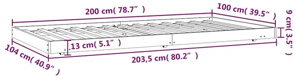 Okvir kreveta bez madraca bijeli 100x200 cm konstruirano drvo - Bijela / 100 x 200 cm