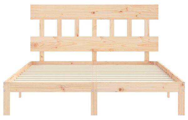 Okvir kreveta s uzglavljem veliki bračni od masivnog drva - Smeđa / 150 x 200 cm
