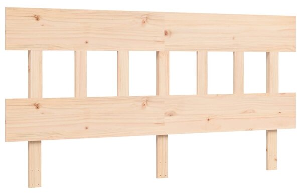 Okvir kreveta s uzglavljem veliki bračni od masivnog drva - Smeđa / 150 x 200 cm