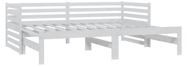 Dnevni ležaj na izvlačenje 2 x (90 x 200) cm bijeli od borovine - Bijela / Default