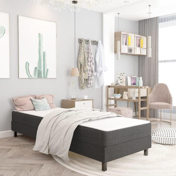 Krevet od tkanine s oprugama tamnosivi 100 x 200 cm - Siva / 100 x 200 cm