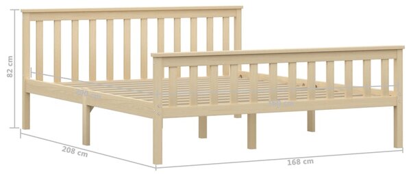 Okvir kreveta prirodna boja od masivne borovine 160 x 200 cm - Smeđa / 160 x 200 cm