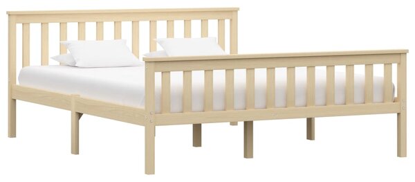 Okvir kreveta prirodna boja od masivne borovine 160 x 200 cm - Smeđa / 160 x 200 cm