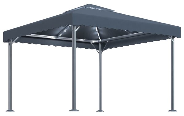 Sjenica s LED svjetlosnim trakama 300x300 cm antracit aluminij - Antracitno siva / N/A