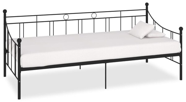 Okvir za dnevni ležaj crni metalni 90 x 200 cm - Crna / 90 x 200 cm