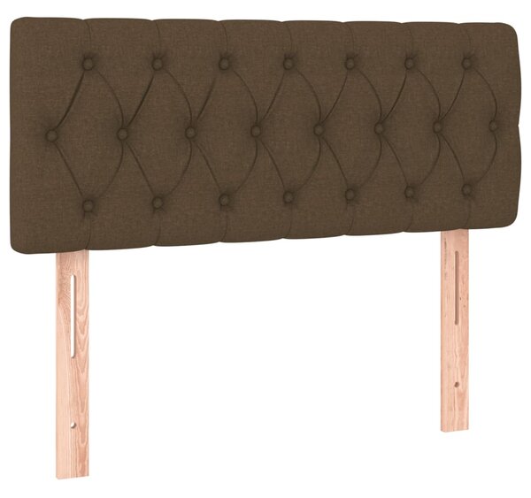Krevet box spring s madracem LED tamnosmeđi 120x200 cm tkanina - Smeđa / 120 x 200 cm