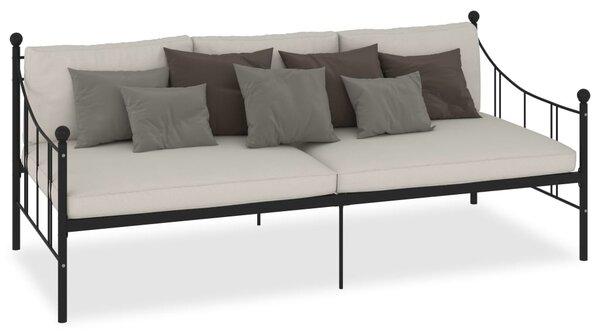 Okvir za dnevni ležaj crni metalni 90 x 200 cm - Crna / 90 x 200 cm