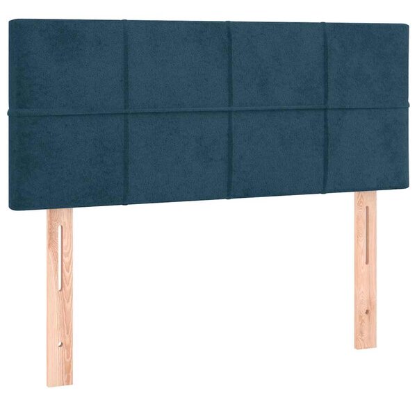 Box spring krevet s madracem tamnoplavi 80 x 200 cm baršunasti - Plava / 80 x 200 cm