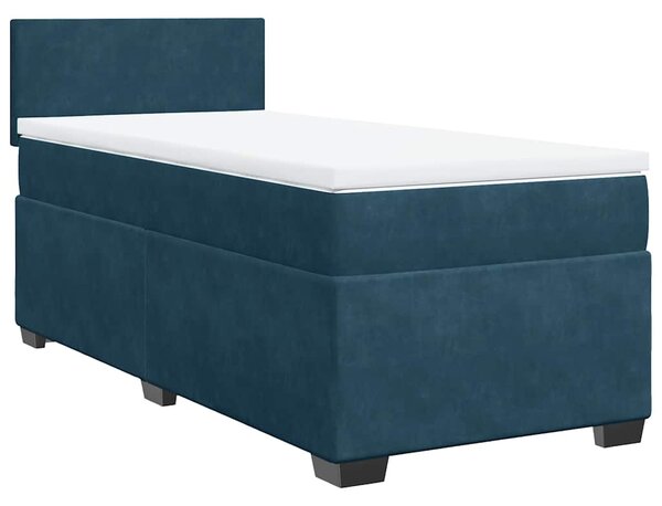Box spring krevet s madracem tamnoplavi 80 x 200 cm baršunasti - Plava / 80 x 200 cm