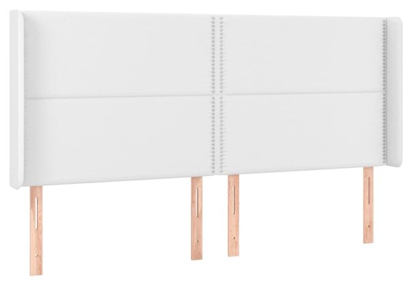 Krevet box spring s madracem LED bijeli 200x200 cm umjetna koža - Bijela / 200 x 200 cm