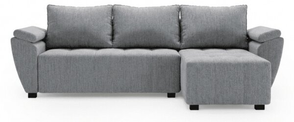 Razvlačna kutna garnitura L LIVARO 251x140 cm, svijetlo siva, univerzalna