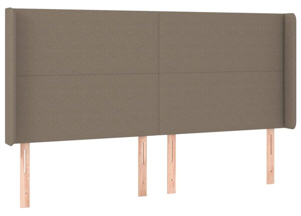 Krevet box spring s madracem LED smeđesivi 160x200 cm tkanina - Tupe / 160 x 200 cm