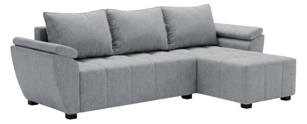 Razvlačna kutna garnitura L LIVARO 251x140 cm, svijetlo siva, univerzalna