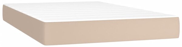 Krevet box spring madrac LED cappuccino 120x200cm umjetna koža - Smeđa / 120 x 200 cm