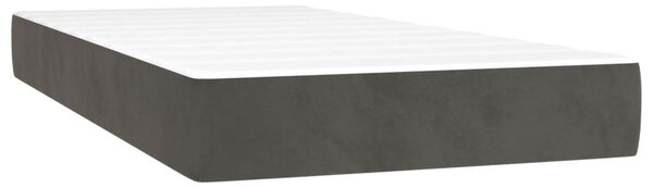Box spring krevet s madracem tamnosivi 90x190 cm baršunasti - Siva / 90 x 190 cm