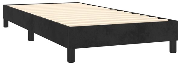 Krevet box spring s madracem LED crni 90x200 cm baršun - Crna / 90 x 200 cm