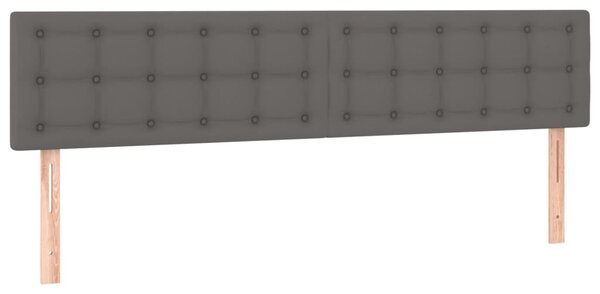 Krevet box spring s madracem LED sivi 200x200cm od umjetne kože - Siva / 200 x 200 cm