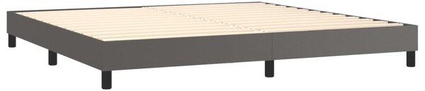 Krevet box spring s madracem LED sivi 200x200cm od umjetne kože - Siva / 200 x 200 cm