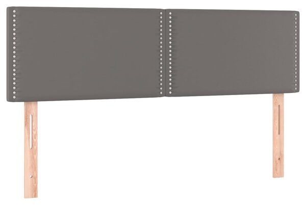 Krevet box spring s madracem LED sivi 140x200cm od umjetne kože - Siva / 140 x 200 cm