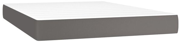 Krevet box spring s madracem LED sivi 140x200cm od umjetne kože - Siva / 140 x 200 cm