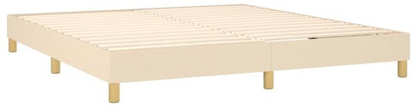 Krevet box spring s madracem LED krem 180x200 cm od tkanine - Krema / 180 x 200 cm