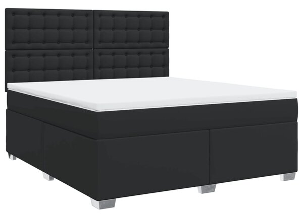 Krevet s oprugama i madracem crni 180 x 200 cm od umjetne kože - Crna / 180 x 200 cm