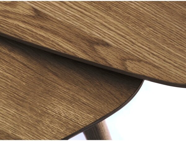 Smeđi stolići za kavu u setu 2 kom u dekoru hrasta 70x100 cm Adda – Unique Furniture