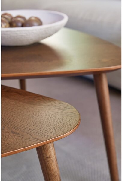 Smeđi stolići za kavu u setu 2 kom u dekoru hrasta 70x100 cm Adda – Unique Furniture