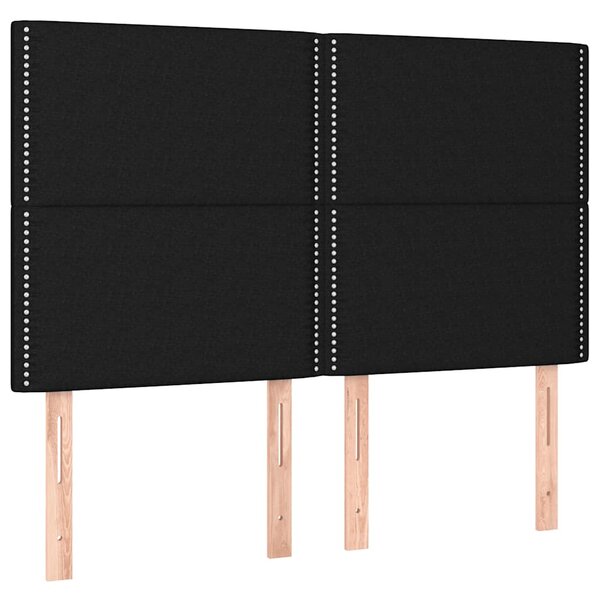 Krevet box spring s madracem LED crni 140x200 cm od tkanine - Crna / 140 x 200 cm