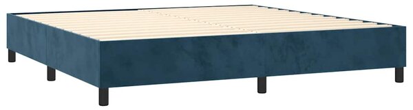 Krevet box spring s madracem LED tamnoplavi 200x200 cm baršun - Plava / 200 x 200 cm