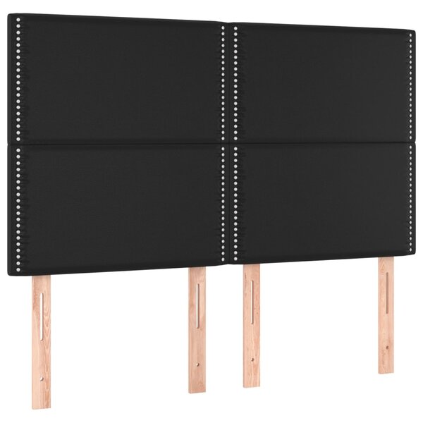 Krevet s oprugama i madracem crni 140 x 190 cm od umjetne kože - Crna / 140 x 190 cm