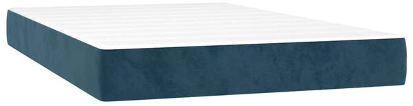 Box spring krevet s madracem tamnoplavi 120 x 200 cm baršunasti - Plava / 120 x 200 cm