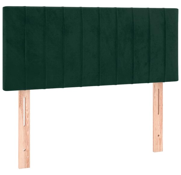 Box spring krevet s madracem tamnozeleni 120x200 cm baršunasti - Zelena / 120 x 200 cm