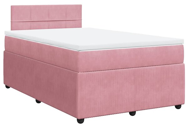 Box spring krevet s madracem ružičasti 120 x 200 cm baršunasti - Ružičasti / 120 x 200 cm