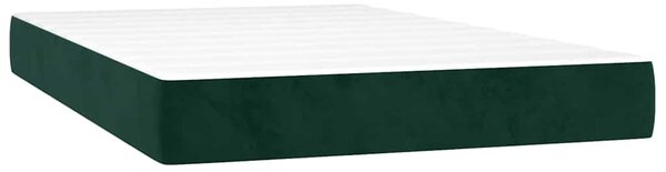 Box spring krevet s madracem tamnozeleni 120x200 cm baršunasti - Zelena / 120 x 200 cm