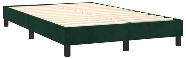 Box spring krevet s madracem tamnozeleni 120x200 cm baršunasti - Zelena / 120 x 200 cm