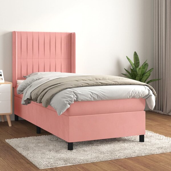 Box spring krevet s madracem ružičasti 80 x 200 cm baršunasti - Ružičasti / 80 x 200 cm